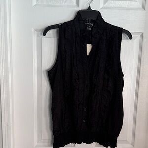 Wet Seal Black Ruffled Sleeveless Top